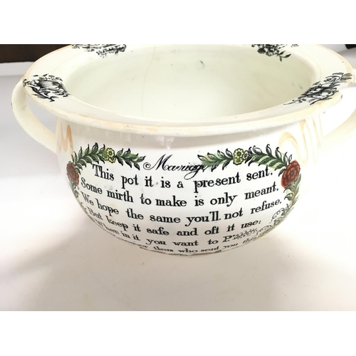 1005 - A early Victorian Chamber Pot. A/F. NO RESERVE