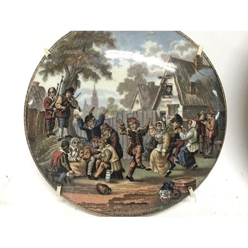 1014 - 4 Victorian pot lids featuring designs of The residence of Anne Hathaway & The village wedding