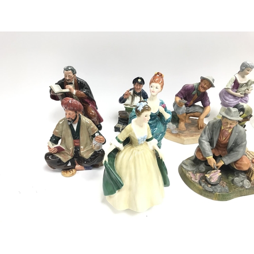 1091 - Collection of various figurines with the majority being royal Doulton.