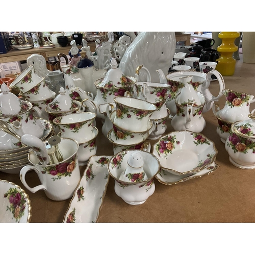 1134 - A collection of royal Albert old English country rose set 12 cups and saucers