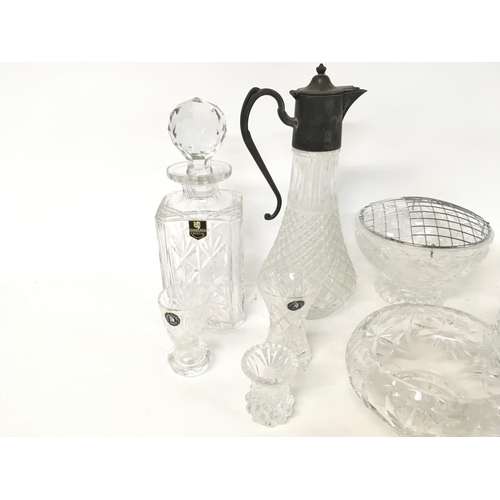 1152 - Collection of various items of crystal and glass including Edinburgh crystal decanter etc.