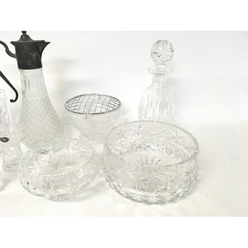 1152 - Collection of various items of crystal and glass including Edinburgh crystal decanter etc.