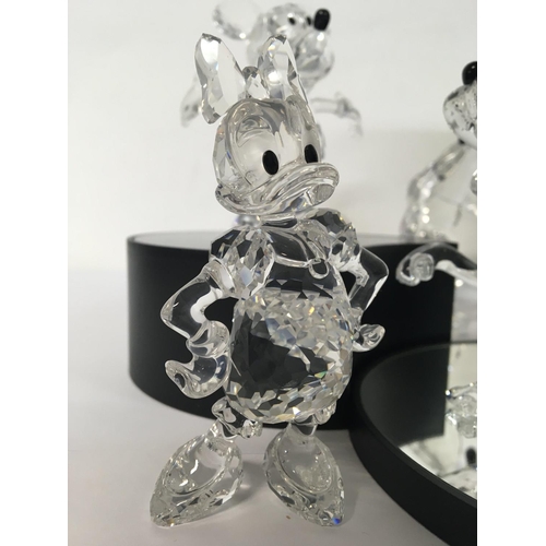 1196 - Walt Disney Swarovski Showcase collection figures including Mickey Mouse, Minnie, Donald and Daisy D... 