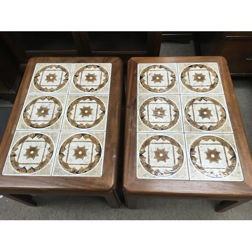 1366 - 3 1970s Tile topped Coffee tables