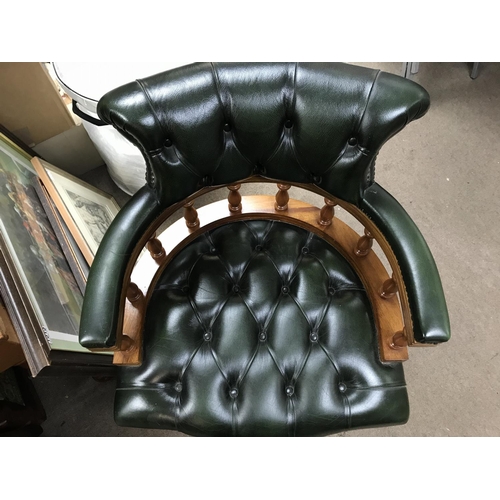 1435 - Leather upholstered Directors chair