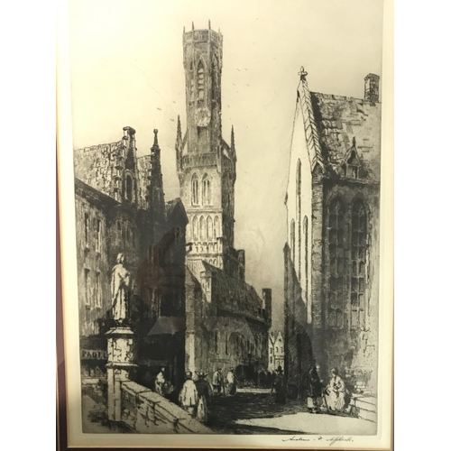 1537 - Engraving by Andrew FairBairn Affleck (1874-1935) of a church