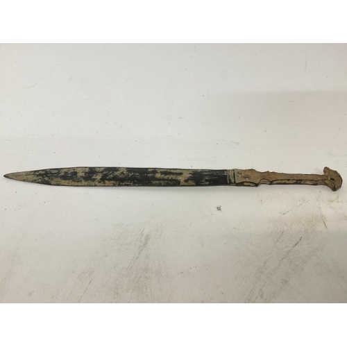 1639 - Miniature bronze dagger , possibly Luristan, approx 21cm in length