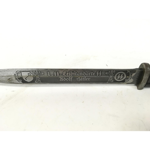 1652 - Presentation bayonet to soldiers of the 1st SS L.A.H. Division dated 1942- marked with runes to pomm... 