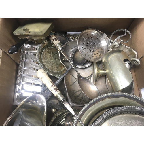 809 - A large collection of various silver plate items including toast racks - tea pots etc.