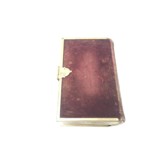 843 - A Victorian gilt metal and velvet bound bible.