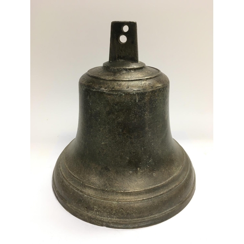 866 - A bronze bell, approx height 24cm.