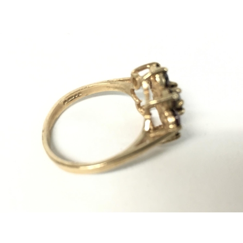 871 - 9ct gold garnet ring size L and 2.41