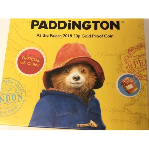 891 - A gold proof 2018 50 p .Paddington at the palace