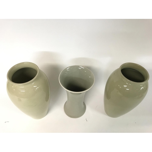 955 - Moorcroft green glaze vases