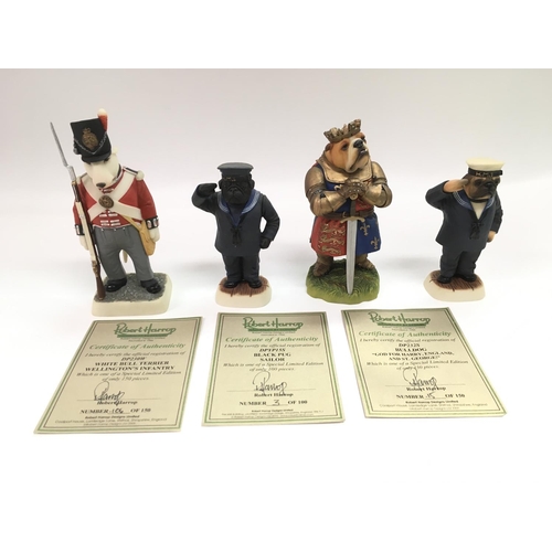 963 - A collection of Robert Harrop Doggie People figures comprising two large bull terrier sailors and fo... 