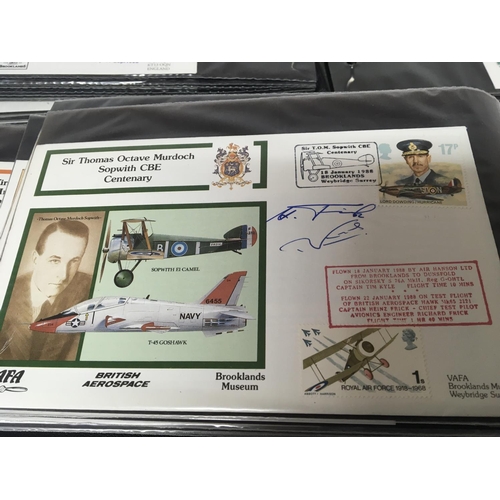 12 - An album containing a good collection of RAF and other flight related first day covers including man... 