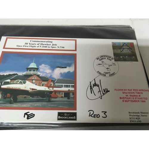 13 - An album containing first day covers RAF and aviation many signed covers dating from 1993-1997 posta... 