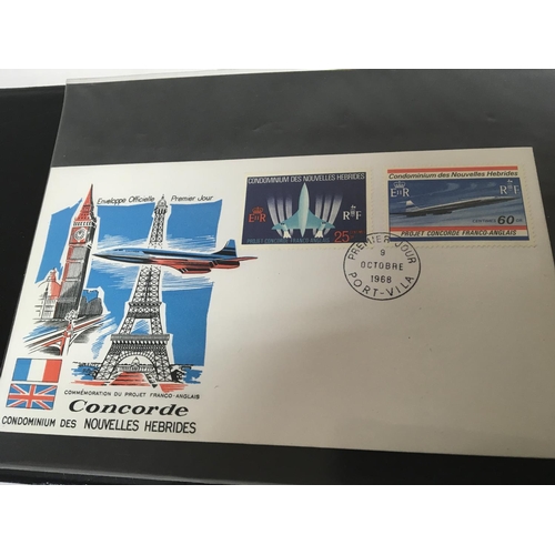 14 - An album containing Concorde first day covers  date range from 1968 -1984 postage category B NO RESE... 