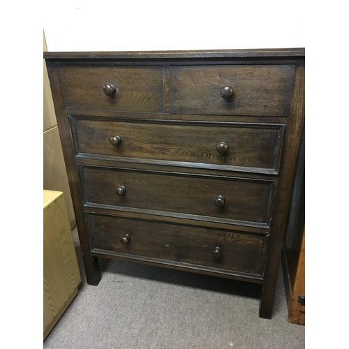 156 - No Reserve - A solid oak chest of drawers fitted with two short and three long drawers 92x 50cm deep... 