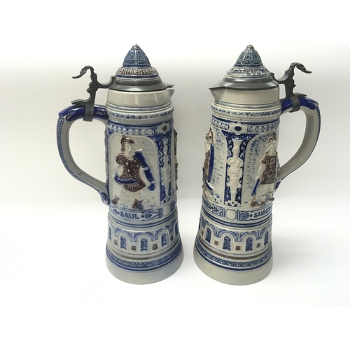 185 - A pair of German beer steins.