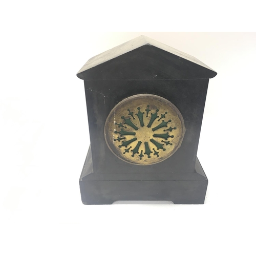 192 - A Victorian slate mantle clock.