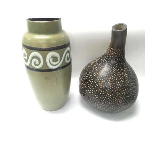 193 - A collective lot including a gourd a west Germany made vase and a Swiss made lamp. No reserve.