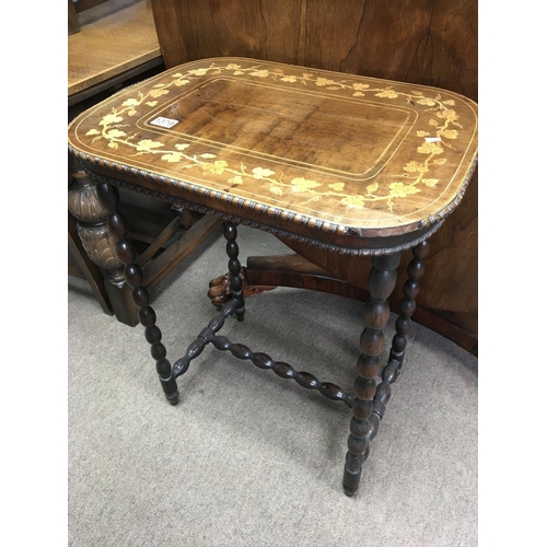 205 - A Quality Victorian walnut occasional table the top with a band of grapevines. NO RESERVE