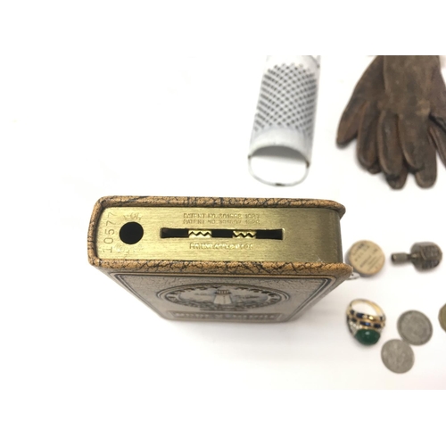 206 - No Reserve - A collection of oddments including nutmeg grater - coinage - money box etc.