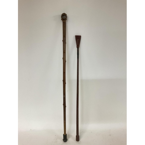 306 - Bulldog cane and riding crop NO RESERVE