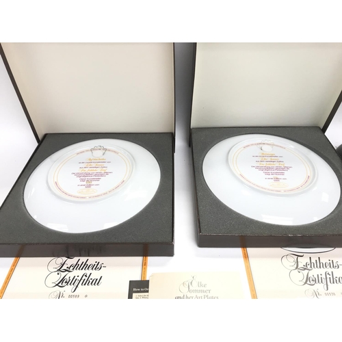 327 - Two limited edition porcelain plates by Elke sommer with there COAs.