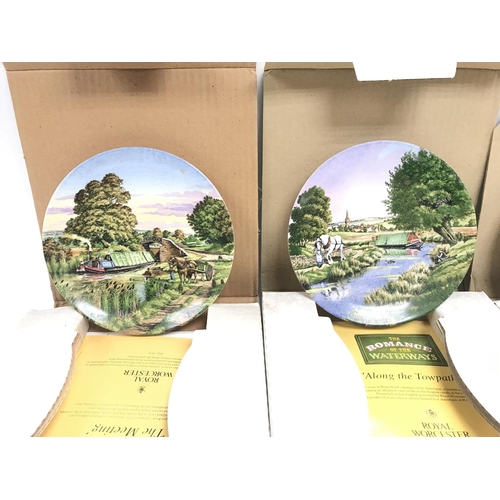 331 - 4 x royal Worcester plates from the romance of the waterways range. No reserve.