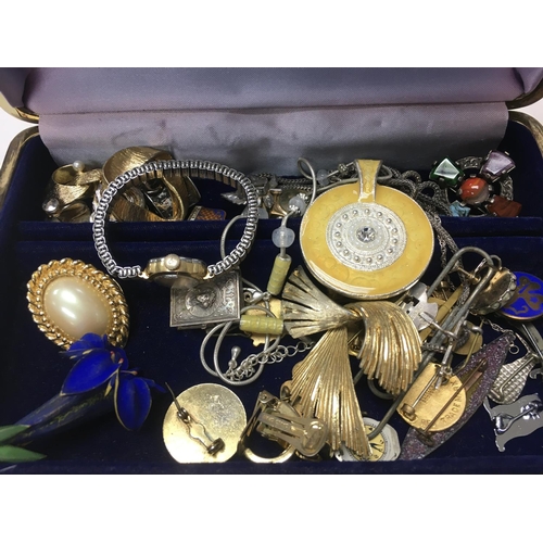 337 - Large collection of costume jewellery including multiple bags & a box of chains and pins