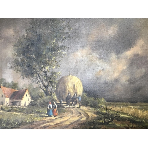 339 - Oil on canvas painting by Gudrun Sibbons depicting a countryside scene. Dimensions Of frame - 65x55c... 