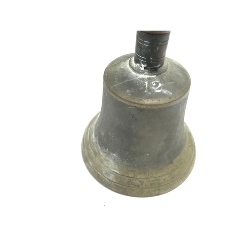 350 - A vintage large brass handbell.