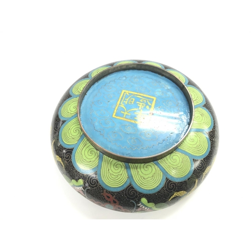 379 - A cloisonn bowl in nice condition.