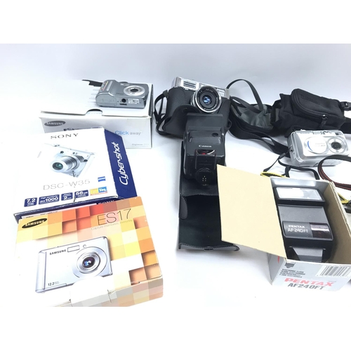 416 - A collection of assorted cameras and accessories. No reserve