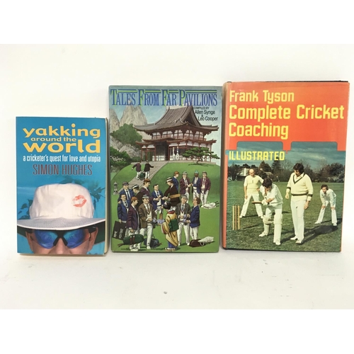 450 - 1 box of assorted Cricket books, including Playfair Test Cricket and other vintage items NO RESERVE