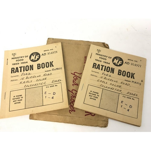 469 - Adolf Hitler postcard, possibly a copy & Ration Books from 1953-54 NO RESERVE