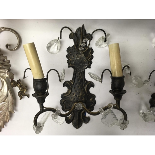 506 - Candelabra chandelier lights including shades