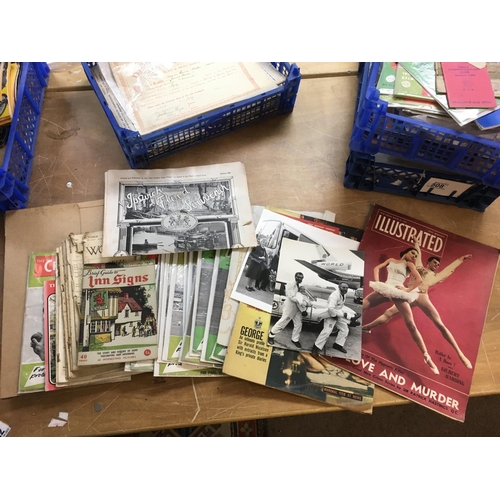 508 - A collection of various vintage papers, photographs, sporting annuals, show programmes and guides