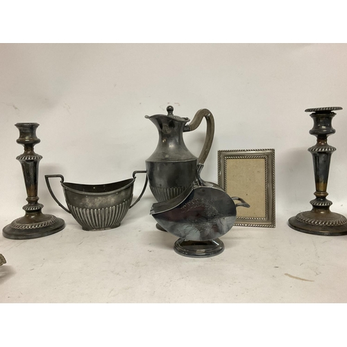 54 - Picquot ware tea set and other silver plate items NO RESERVE