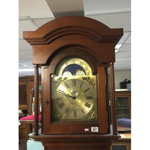 547 - A modern moon face grandfather clock.