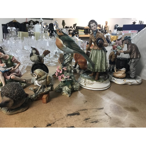 82 - No Reserve - A Collection of ceramics including Capodimonte in the form of figures and birds .