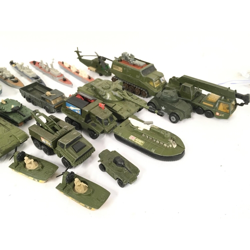 103 - A Collection of Playworn Die-Cast Including Matchbox. Dinky and Lone Star. Mostly Military.