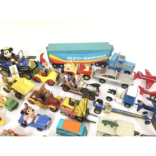 104 - A Box Containing A Collection of Playworn Die-Cast Including Corgi. Dinky.Matchbox. Etc.