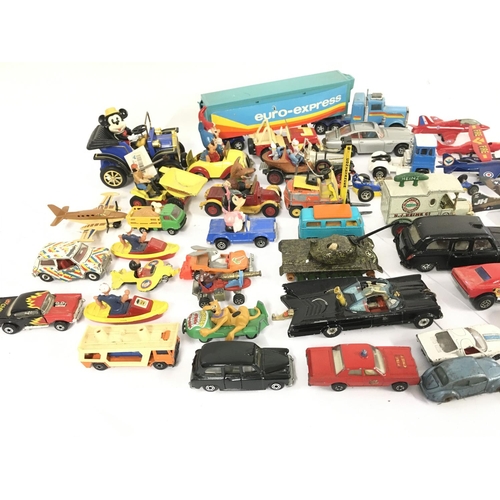 104 - A Box Containing A Collection of Playworn Die-Cast Including Corgi. Dinky.Matchbox. Etc.