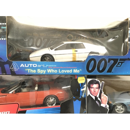 111 - 5 Boxed James Bond Vehicles including Auto Art. UT Models and Bean Stalk. All 1:18 Scale.(5).