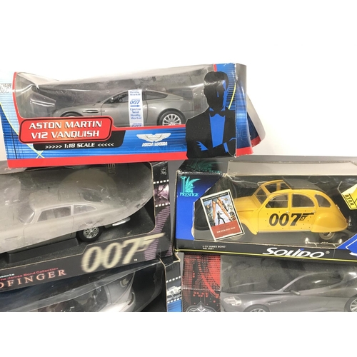 112 - 4 Boxed Die-Cast James Bond Vehicles 1:18 scale. and A Radio Controlled Aston Martin DBS.1:16 Scale