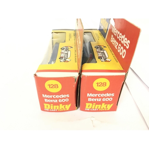 118 - 2 X Boxed Dinky Toys Mercedes Benz 600 #128.