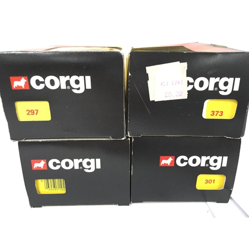 123 - 4 X Boxed Corgi Vehicles including Ford Escorts. Peugeot and Lotus.